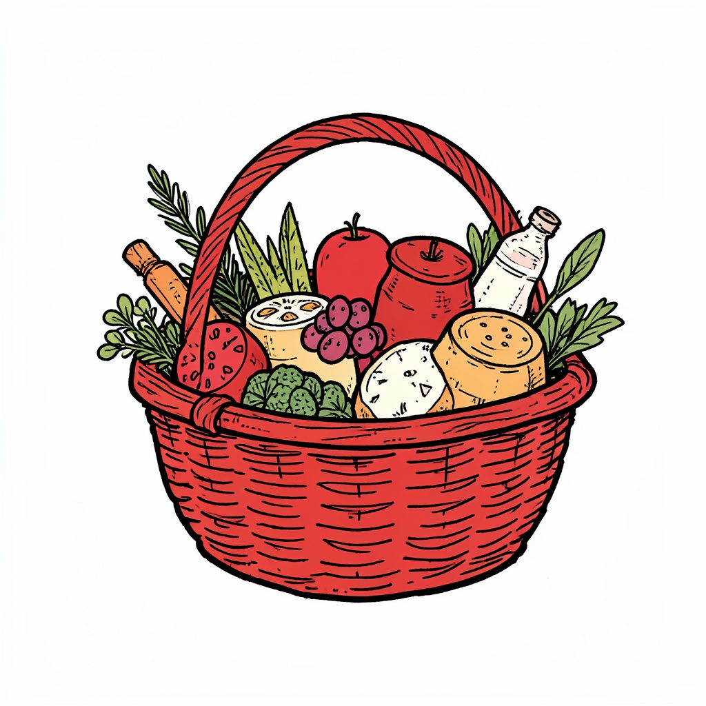 Cesta vegana con productos gourmet